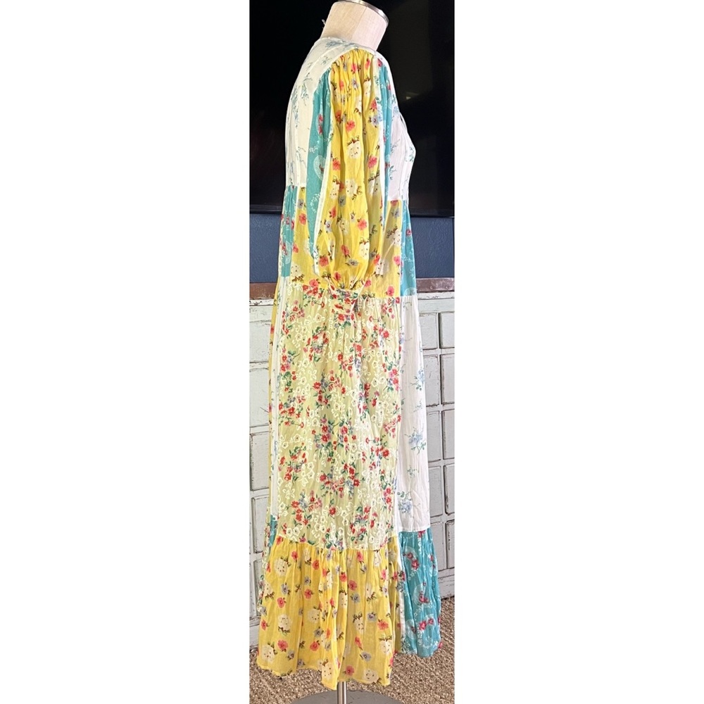 Loveshackfancy Bex Patchwork Midi Dress Xs - image 5